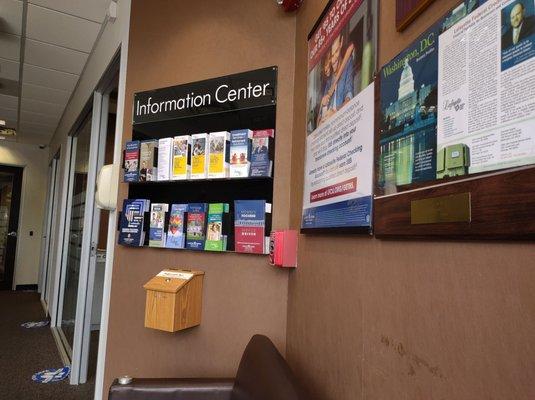 Information center on wall by waiting area. Offices in the back. @yelpcincy #lafayettefederalcreditunion #maryland #creditunions