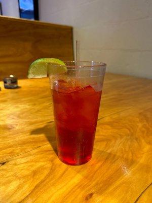 Cranberry with lime for dry January!