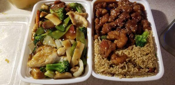 To the left icky Four Season's the right good sesame chicken