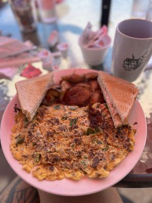 Cheesesteak omelette