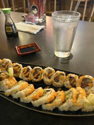 (Spicy Tuna Roll and Spider Roll)