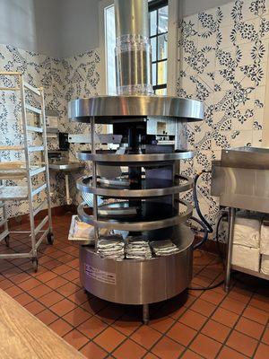 Love watching the tortilla machine cranking out freshly made tortillas!