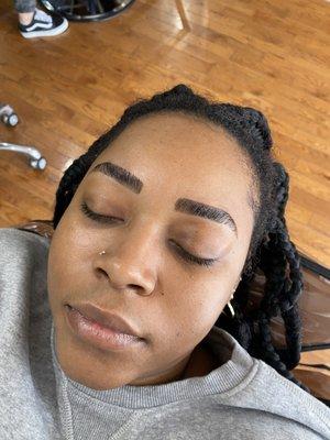 Brow thread, lamination and tint