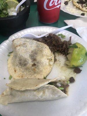 Barbacoa Taco and Gordita