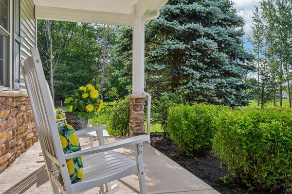 Covered front porch to enjoy a warm summer night