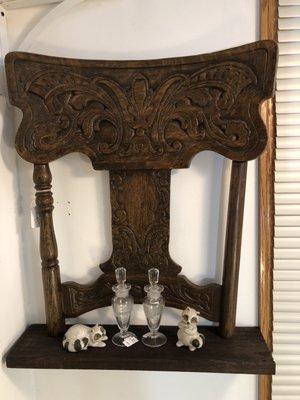 Antique chair shelf