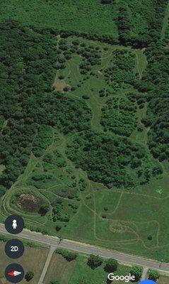 A Google Earth picture of one of the huge fields to ride in with trails to ride through