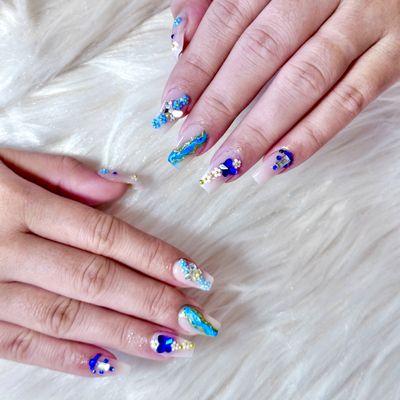 Nexgen dip powder nails with design