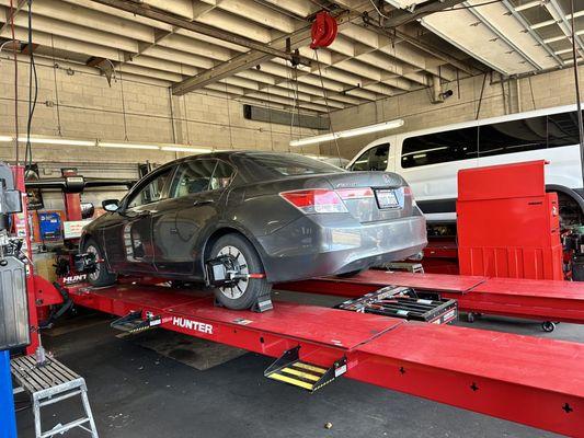 They have Alignment machines that do not scratch my rims!