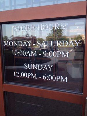 Showroom Hours Sept 2017