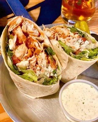 Buffalo chicken wrap *ask for ranch on the side, not in the wrap