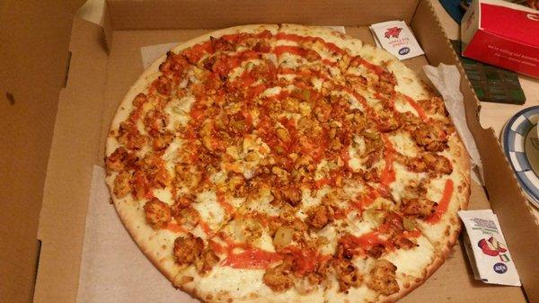 Buffalo chicken pizza, 16" only $14 incl tax