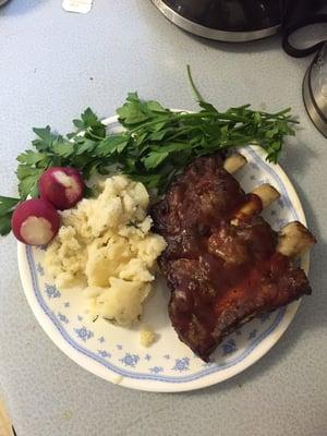 Garlic Mash with Beef Back Ribs from Milo's!!