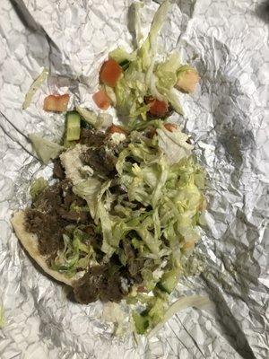 "Original Gyro" half eaten after taking it back to my hotel so I could eat and work.