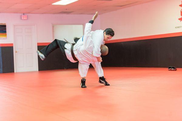 Adult class working on headlock through.