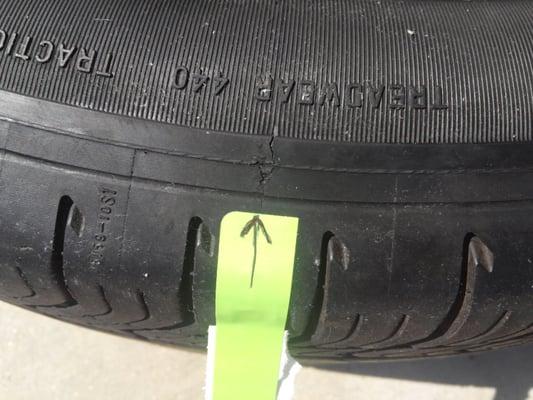 I received tire without the protective plastic covering for shipping.
 Damaged sidewall and I'm out $76.49, my loss