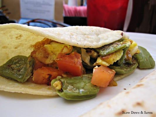 Nopal & egg on corn