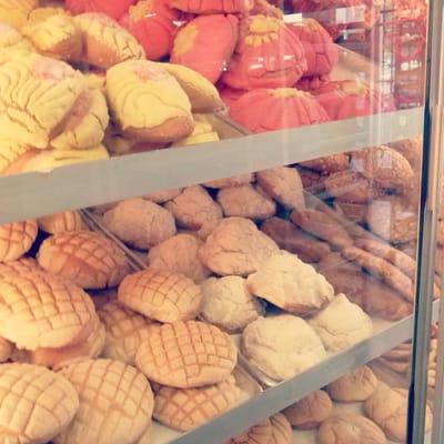 Fresh bread inside the bakery.