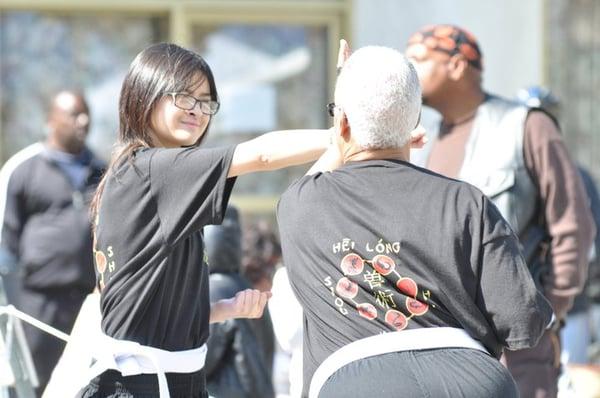 Students young and old practice true self defense