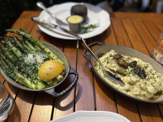 Potatoes and asparagus sides