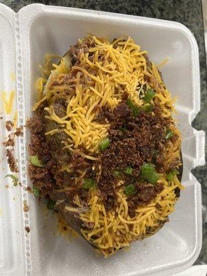 My wife had the brisket stuffed bake potato! It was  huge!