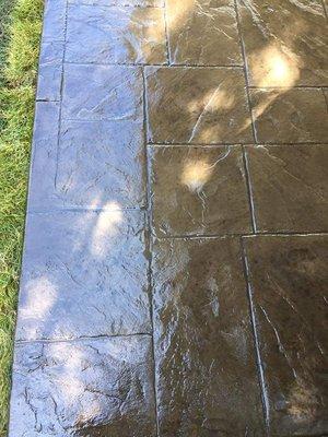 Ashlar Slate stamped concrete patio