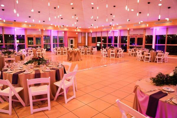 Inside the atrium, with a better view of the dance floor.