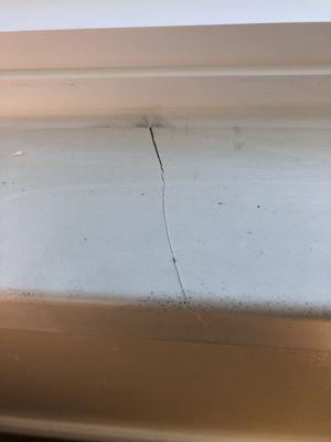 Broken window sill from careless installers