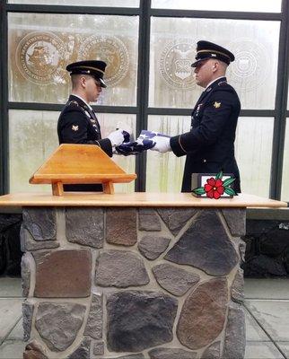 Folding of the flag.