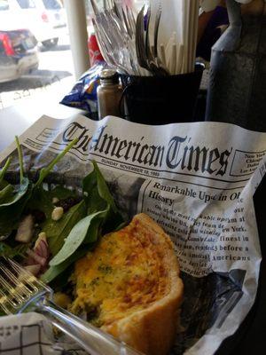 Quiche and Spinach Salad