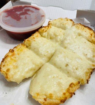 Garlic bread with cheese.