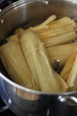 Tamales steaming