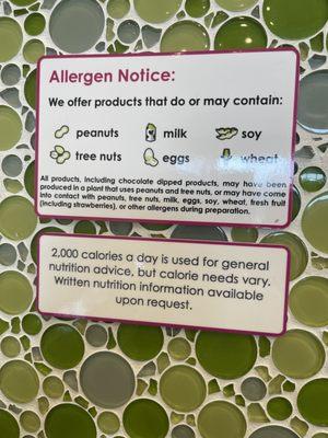 Allergen notice