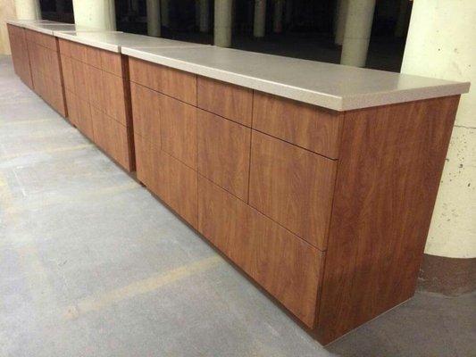 Laminated file cabinets, great for an office space.