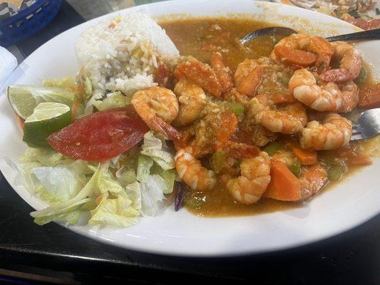 Garlic shrimp plate