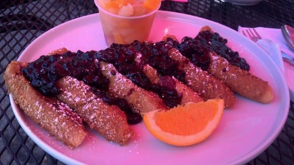 Blueberry crispy french toast.