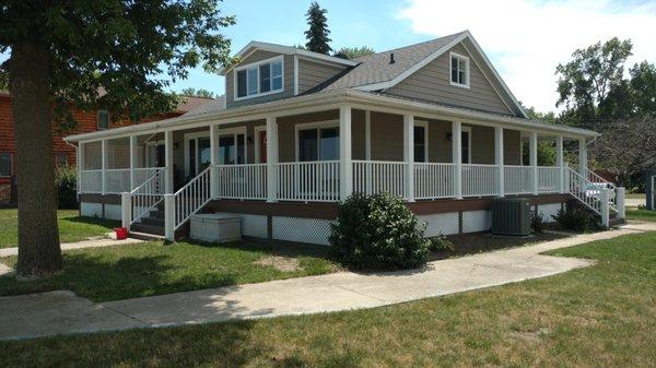 Complete new interior windows siding deck