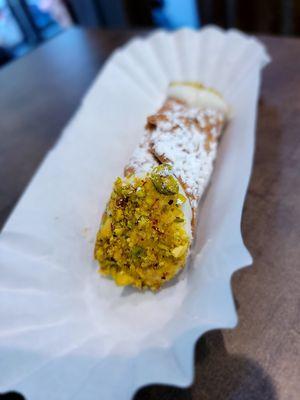 Pistachio Cannoli. Excellent little snack.