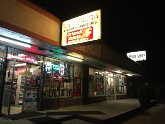 Right next to La Aurora Liquor, in front of the Sun Recycling Center, and in front of Tacos and gorditas