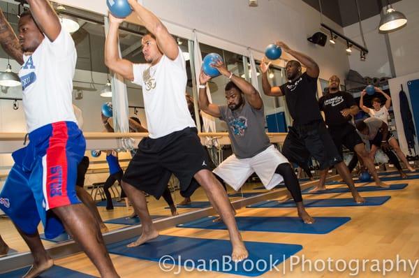 NFL players training