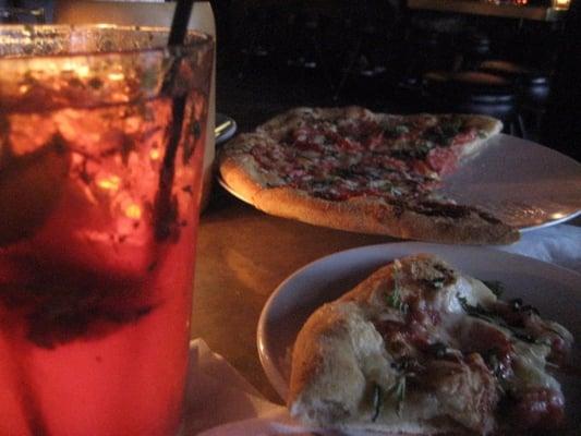 XV C Drink and a Margerita pizza at Bar XV downtown 2010.