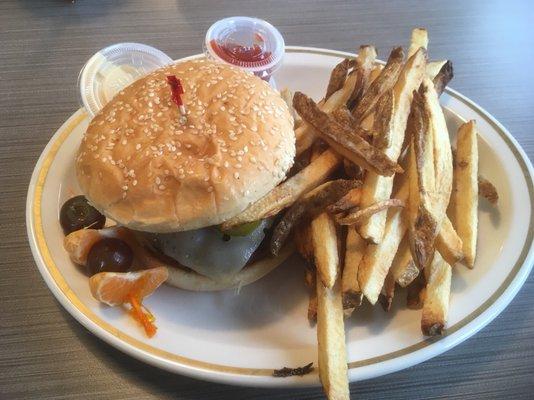 Mushroom Swiss burger