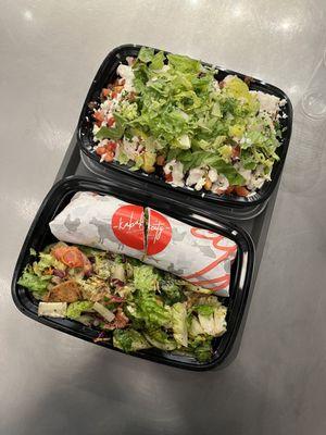 Greek Salad and loaded fries