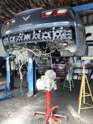 2015 Corvette Stingray with damaged driveshaft