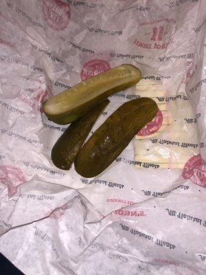 Big pickle for $1.20 cut in thirds