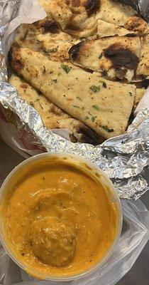 Takeout- Malai Kofta, Garlic Naan