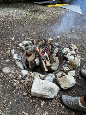 Campsite, fire