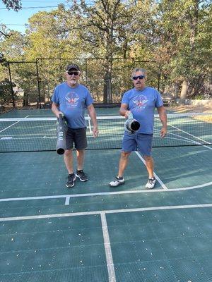 Tom and Mike getting the count ready to play