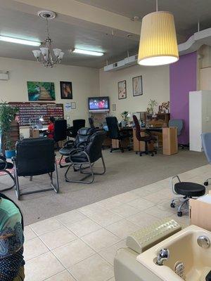 Inside nail salon