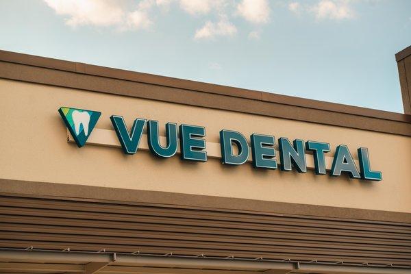 The Vue Dental Storefront. Look for our sign in Kyle Village Center!